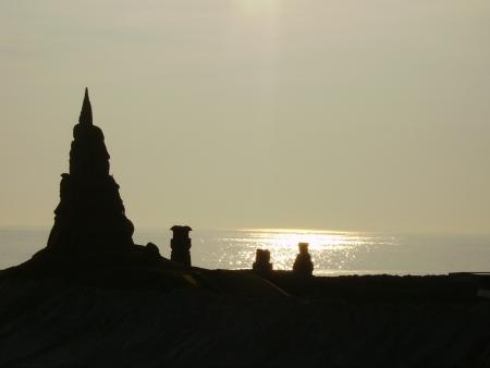 coucher de soleil sur la Manche