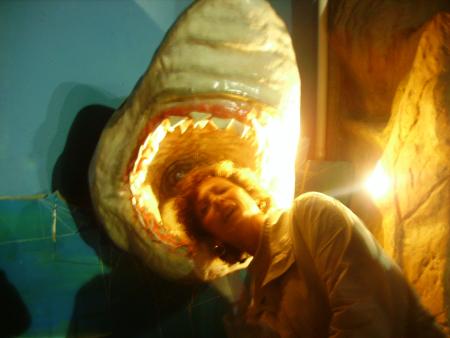 Maman ds le tunel aux requins de Marineland